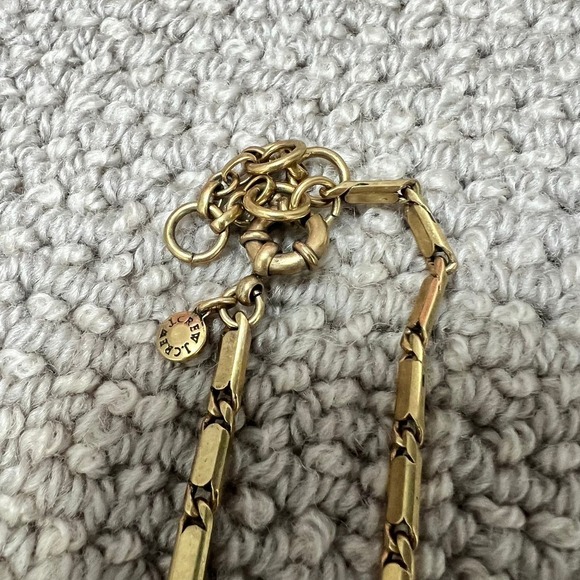 J.Crew Multicolor Crystal Pendant Brushed Gold Long Elegant Necklace - Picture 9 of 13